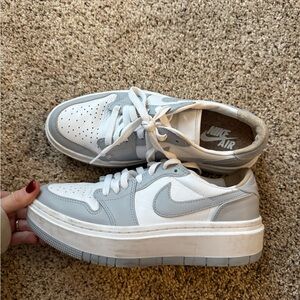 Nike Women's Platform Sneakers - White and Gray